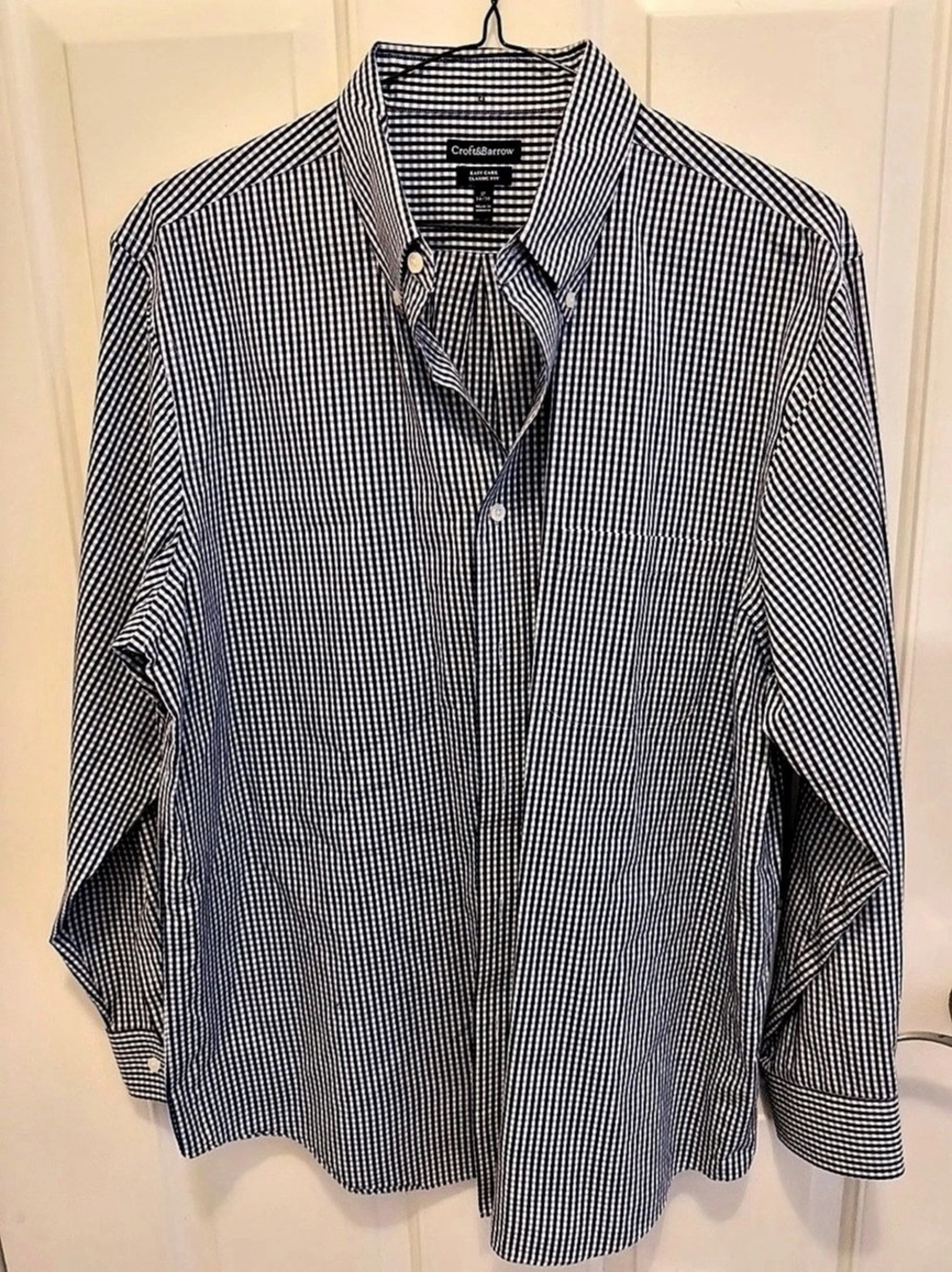 Croft&Barrow Easy Care Classic Fit Gingham Dress Shirt Checkered Casual Button